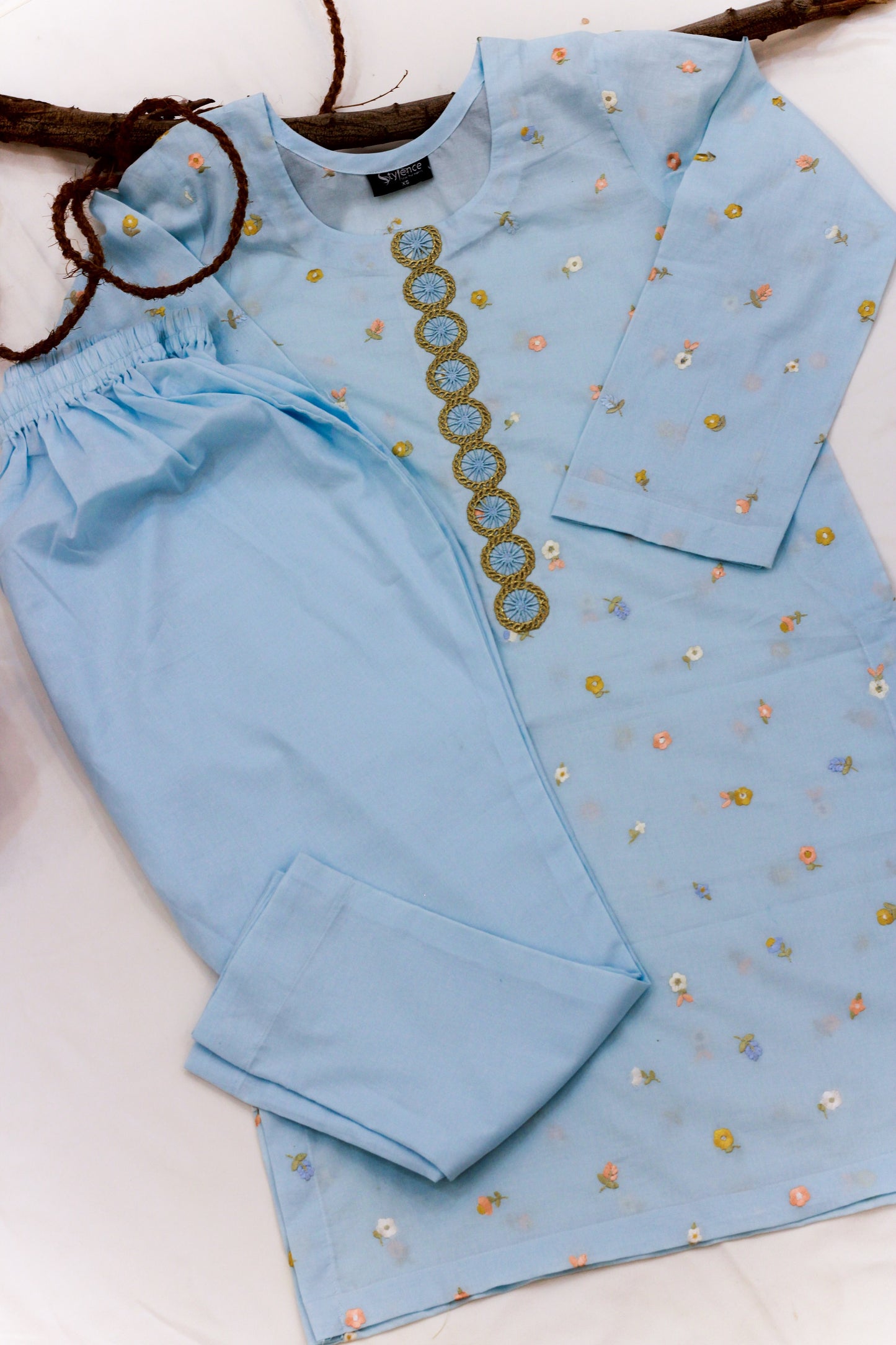 Aqua- Embroidered 2 Piece